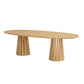 Side angle view of the ÉTAUDORÉ Noemi Rounded Oval Table in solid oak wood, designed in collaboration with Noemi Gwalter Rubino