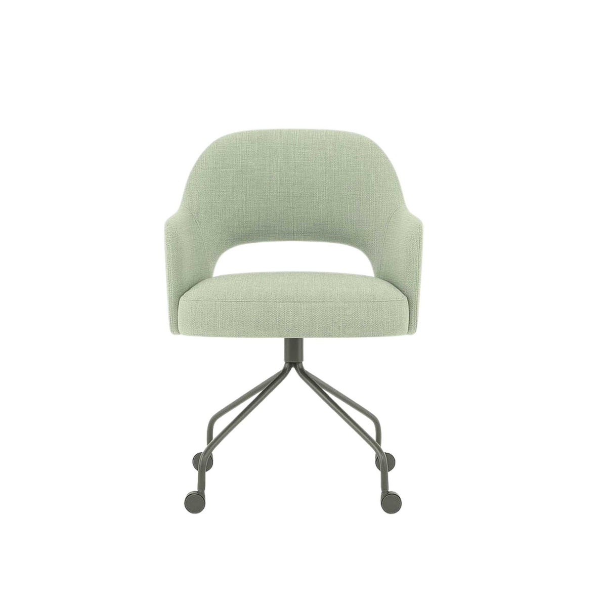 ÉTAUDORÉ Office chair on wheels in the turquoise Mare 24 fabric