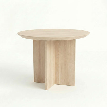 ETAUDORE Otemma Solid Oak Wood Coffee Table in Whitewashed Finish