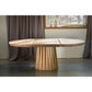 ÉTAUDORÉ Rigi Extendable Solid Oak Table with a Multi-Faceted Base -Extension Inserted