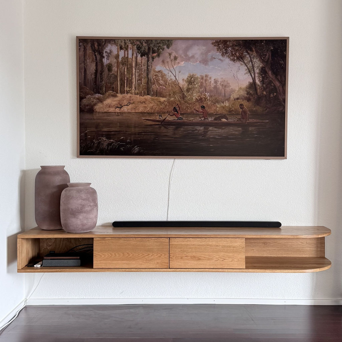 ETAUDORE San Salvatore Wall Mounted Lowboard in the Thalwil showroom