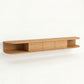 San Salvatore Solid Oak Wall-Mounted Lowboard with Rounded Ends - Chestnut Finish