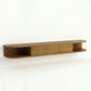San Salvatore Solid Oak Wall-Mounted Lowboard with Rounded Ends - Dark Finish