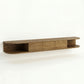 San Salvatore Solid Oak Wall-Mounted Lowboard with Rounded Ends - Smoky Finish