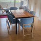 Uetliberg chairs in solid oak in natural finish and FAVOLA 22 fabric