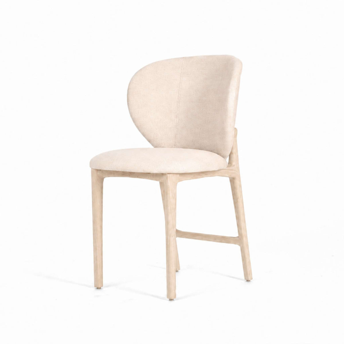 ETAUDORE Uetliberg chair, Mare 02 Fabric, Whitewashed solid oak finish