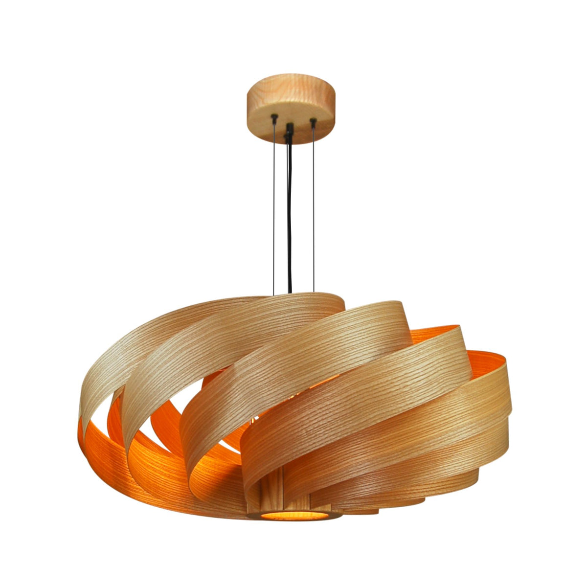 Cloud Sculptural Ceiling Lamp in Solid Ash Wood