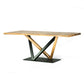 ÉTUADORÉ Julier dining table in solid oak wood and powder coated steel - side angle view
