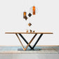 Interior arrangement with the ÉTUADORÉ Julier dining table in solid oak wood and powder coated steel