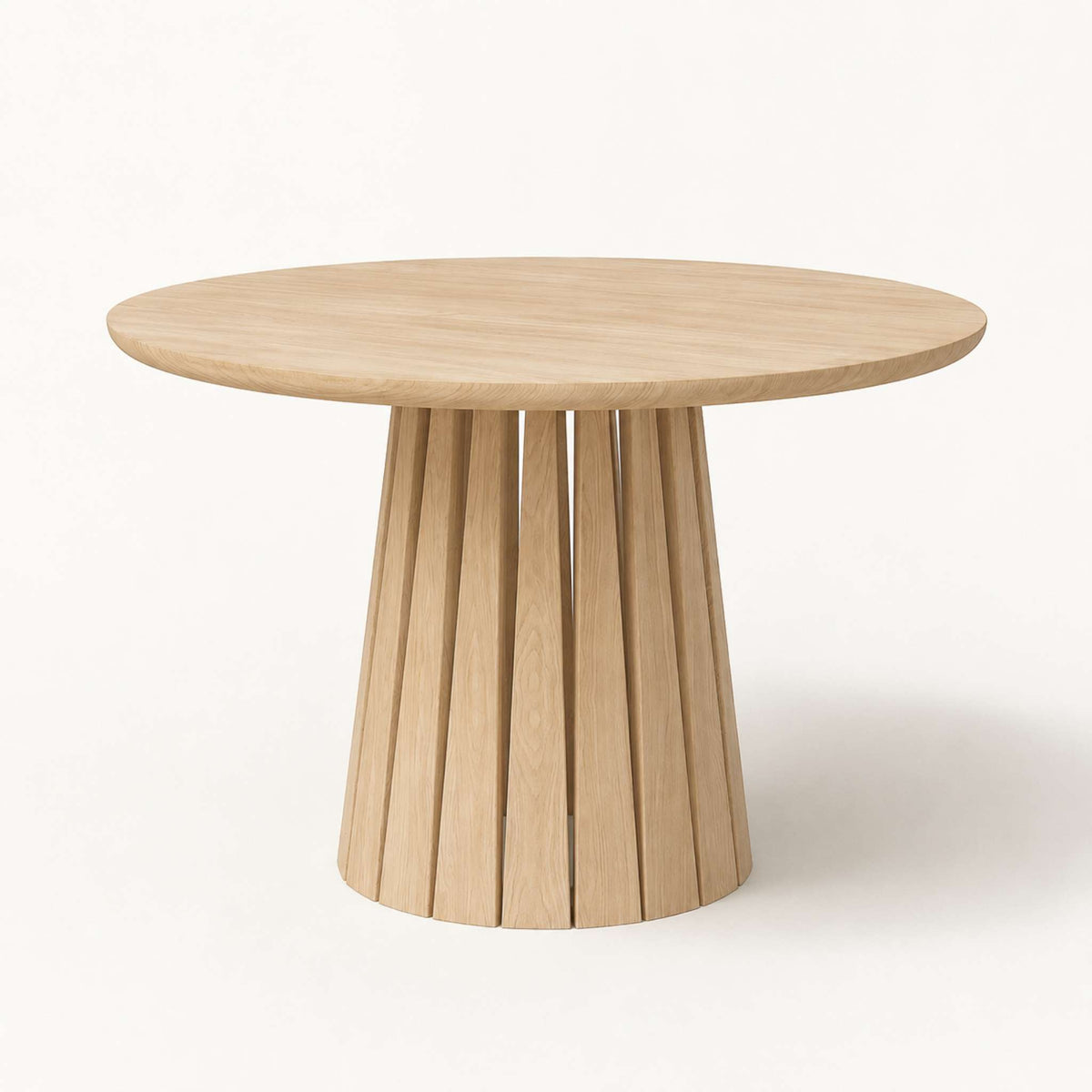 Round Rigi table from ÉTAUDORÉ in solid oak wood with a beautiful base in a raw finish