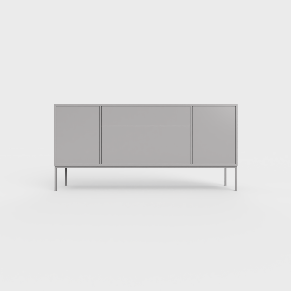 Arnika 02 Sideboard in Ashen Gray color, powder-coated steel, elegant and modern piece of furniture for your living room