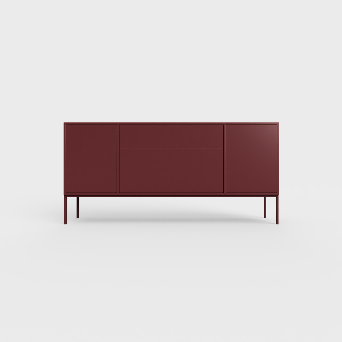 Arnika 02 Sideboard in Burgundy color, powder-coated steel, elegant and modern piece of furniture for your living room