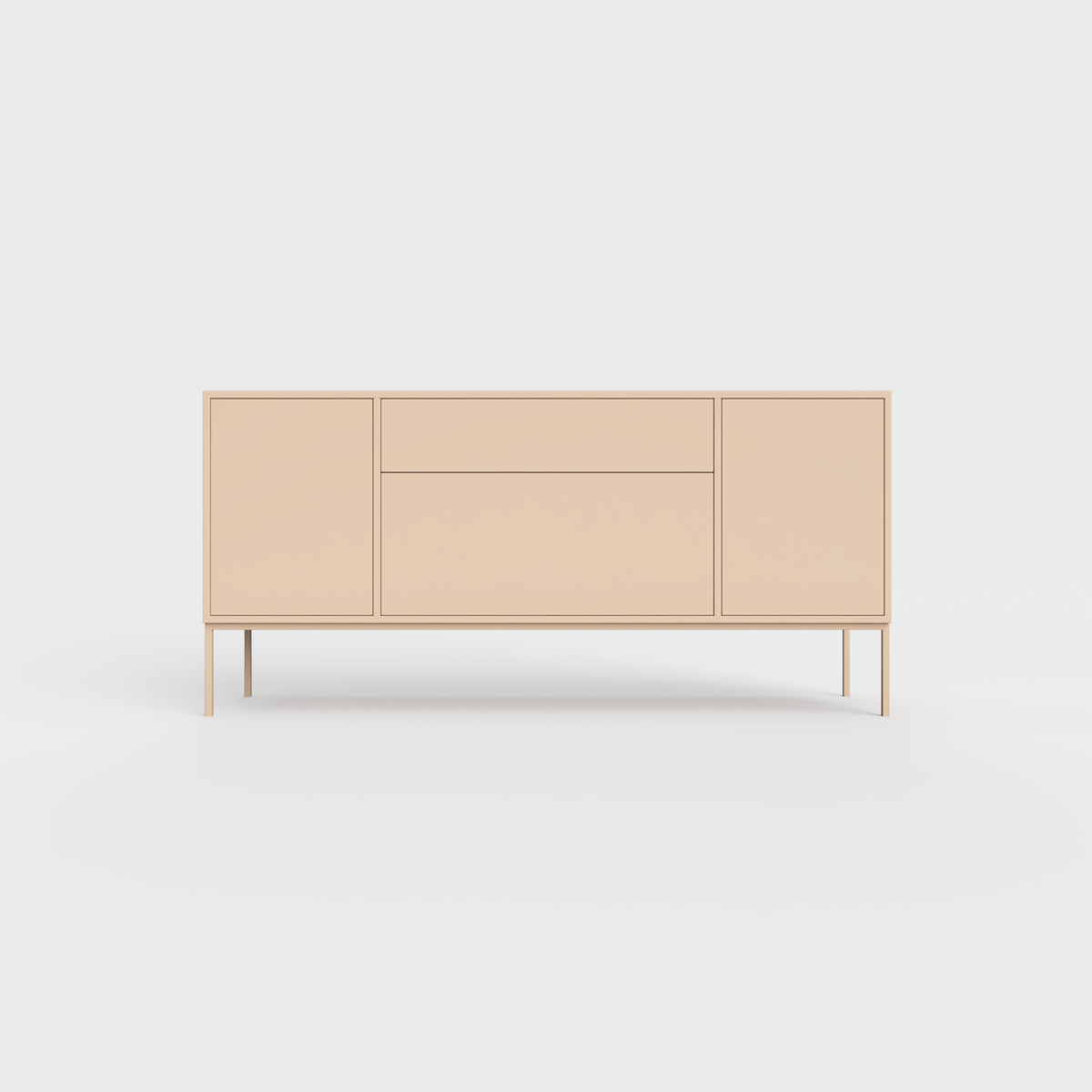 Arnika 02 Sideboard in Pastel Salmon color, powder-coated steel, elegant and modern piece of furniture for your living room