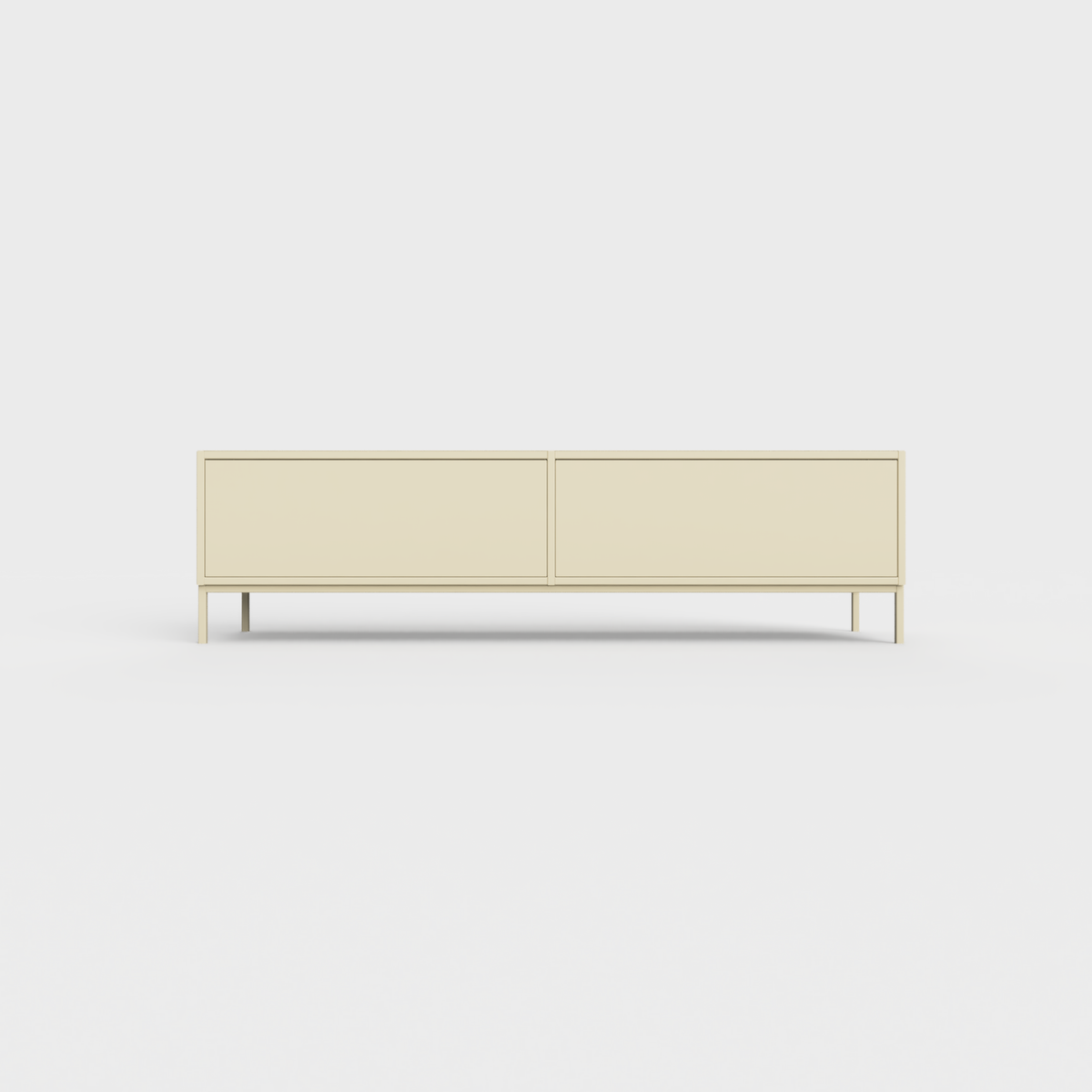 Prunus 01 Lowboard in Dark Ecru color, powder-coated steel, elegant and modern piece of furniture for your living room
