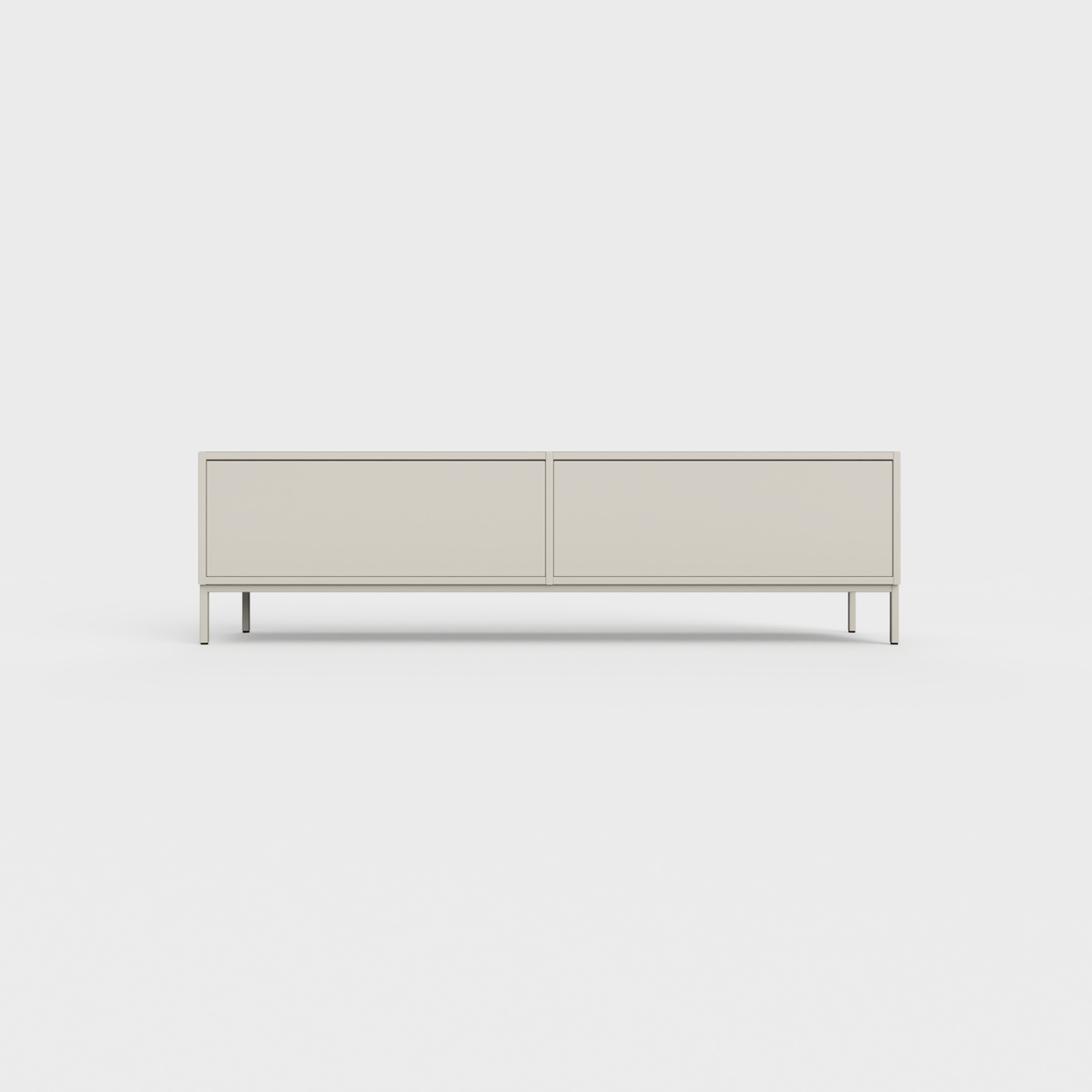Prunus 01 Lowboard in Light Beige color, powder-coated steel, elegant and modern piece of furniture for your living room