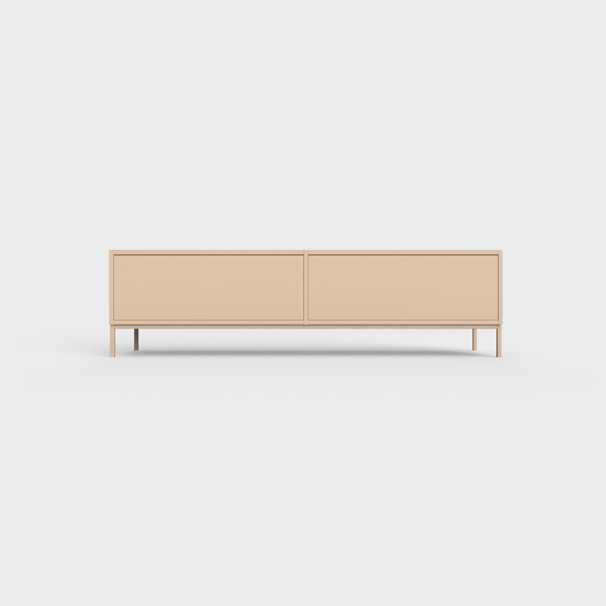 Prunus 01 Lowboard in Pastel Salmon color, powder-coated steel, elegant and modern piece of furniture for your living room