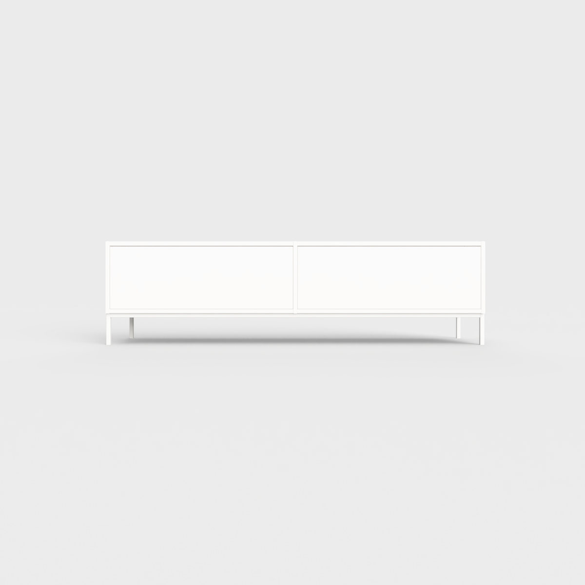 Prunus 01 Lowboard in White color, powder-coated steel, elegant and modern piece of furniture for your living room
